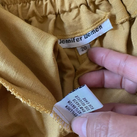 VTG Womens Mid Rise Trouser Pants Size 20 Dark Yellow Semi Casual Career Office - Picture 4 of 8